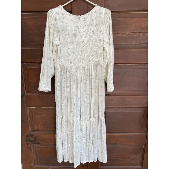Samantha Pleet & Free People Dress Sz 8 Ophelia Velvet Moon Embroidered - Picture 10 of 11